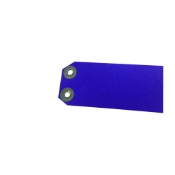 étiquette américaine bleue avec 2 œillets carton et métal