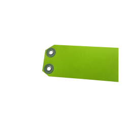 étiquette américaine  verte avec 2 œillets carton et métal
